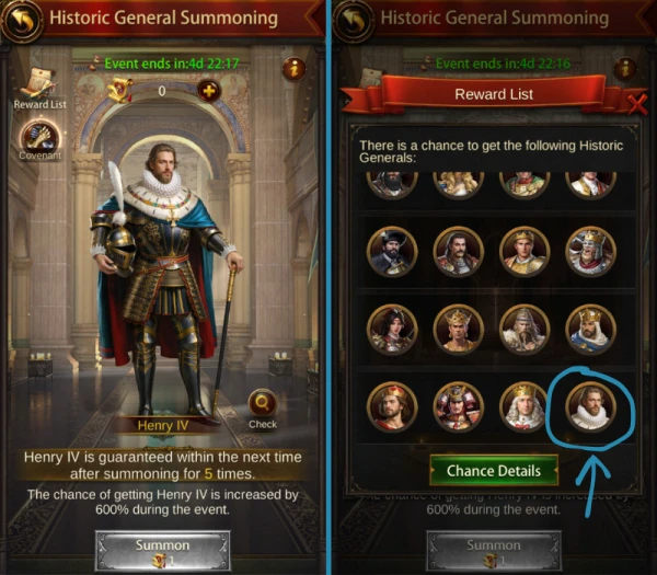Get Henry IV at Historic General Summoning